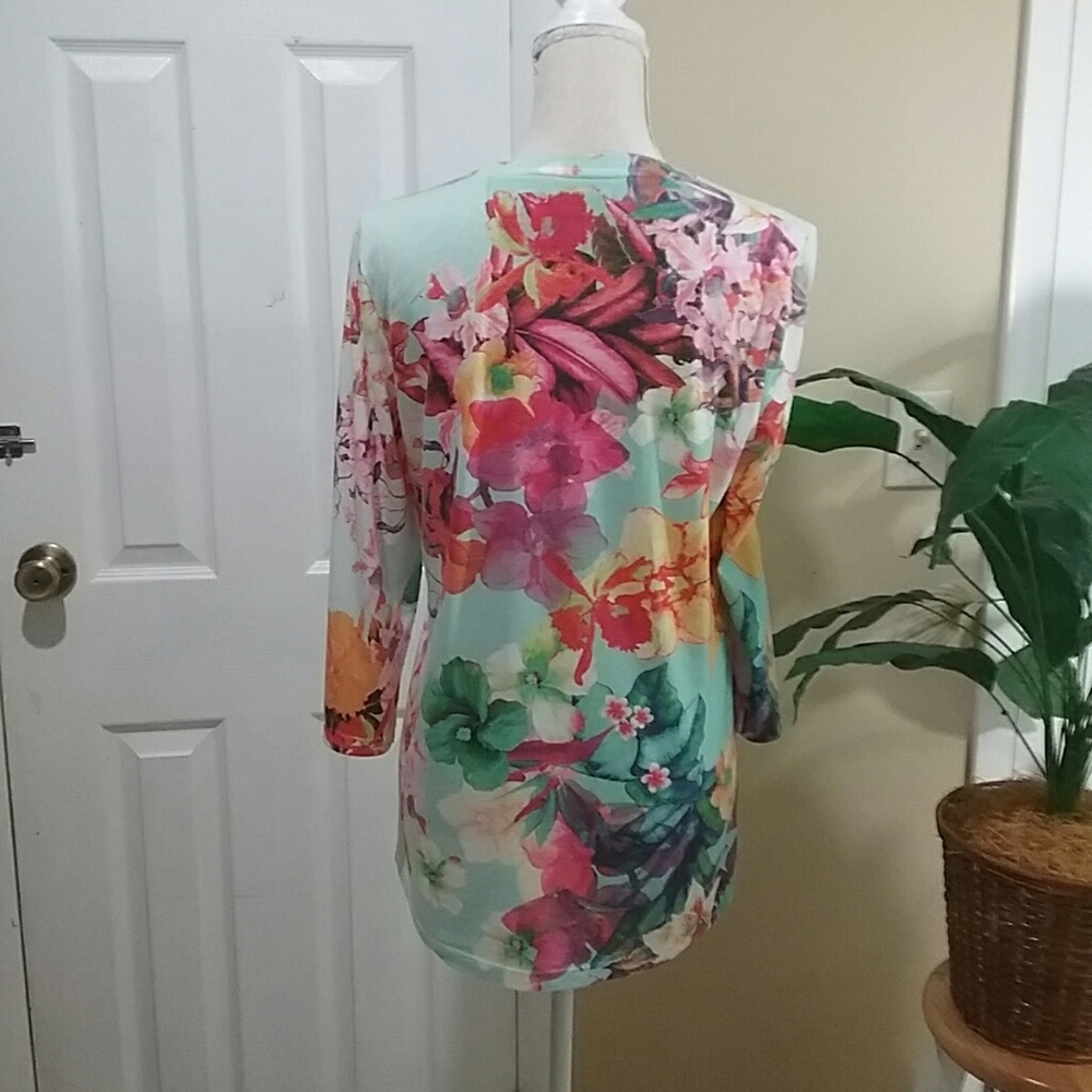 Tesoro Moda Floral Tunic Top - Picture 4 of 6